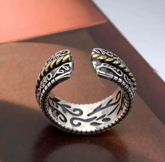 Tang Dynasty Flower Design Adjustable Ring