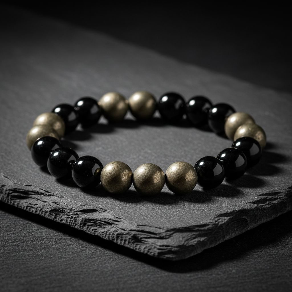 Pyrite Obsidian Bracelet