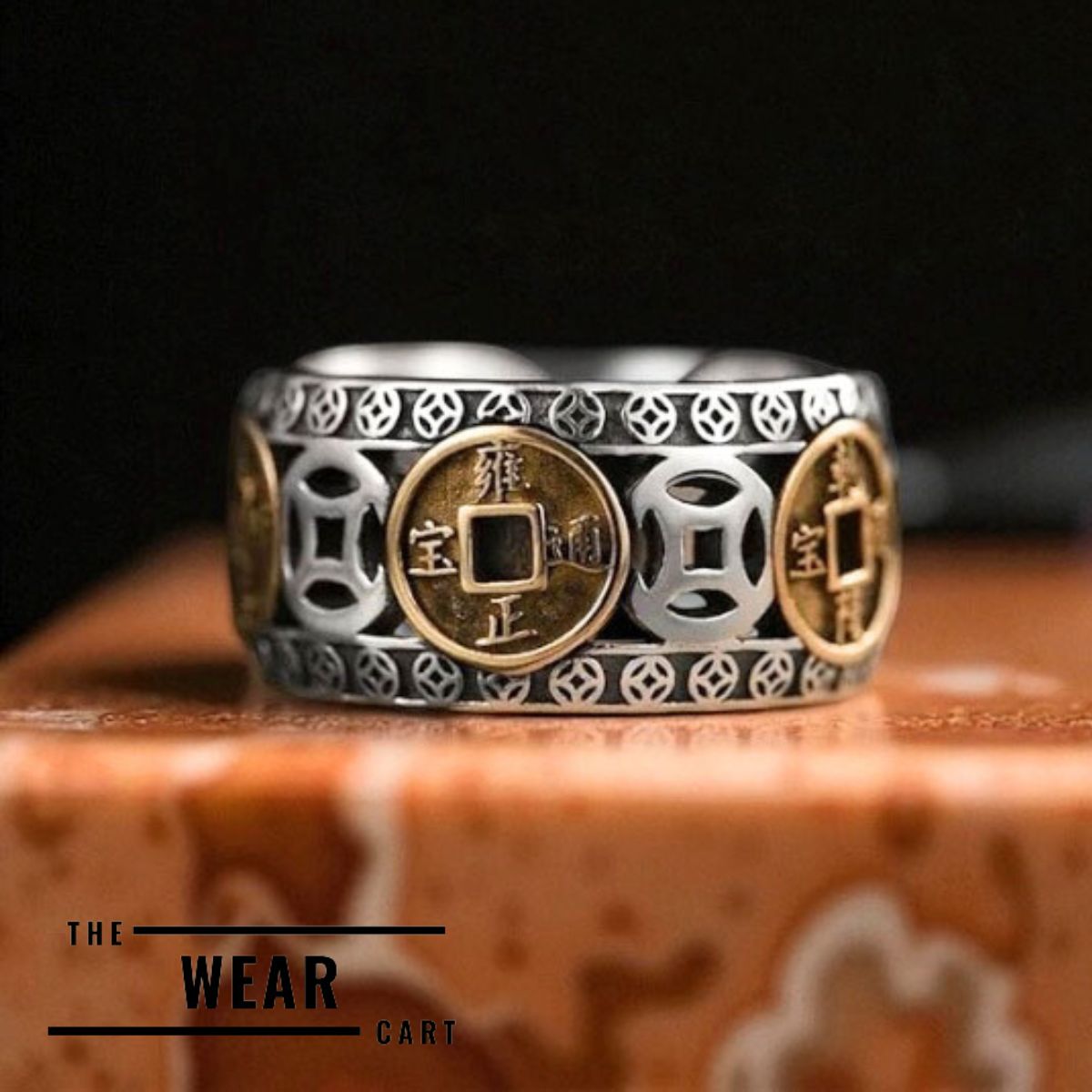 Feng shui Five Emperor Coin Ring – Adjustable