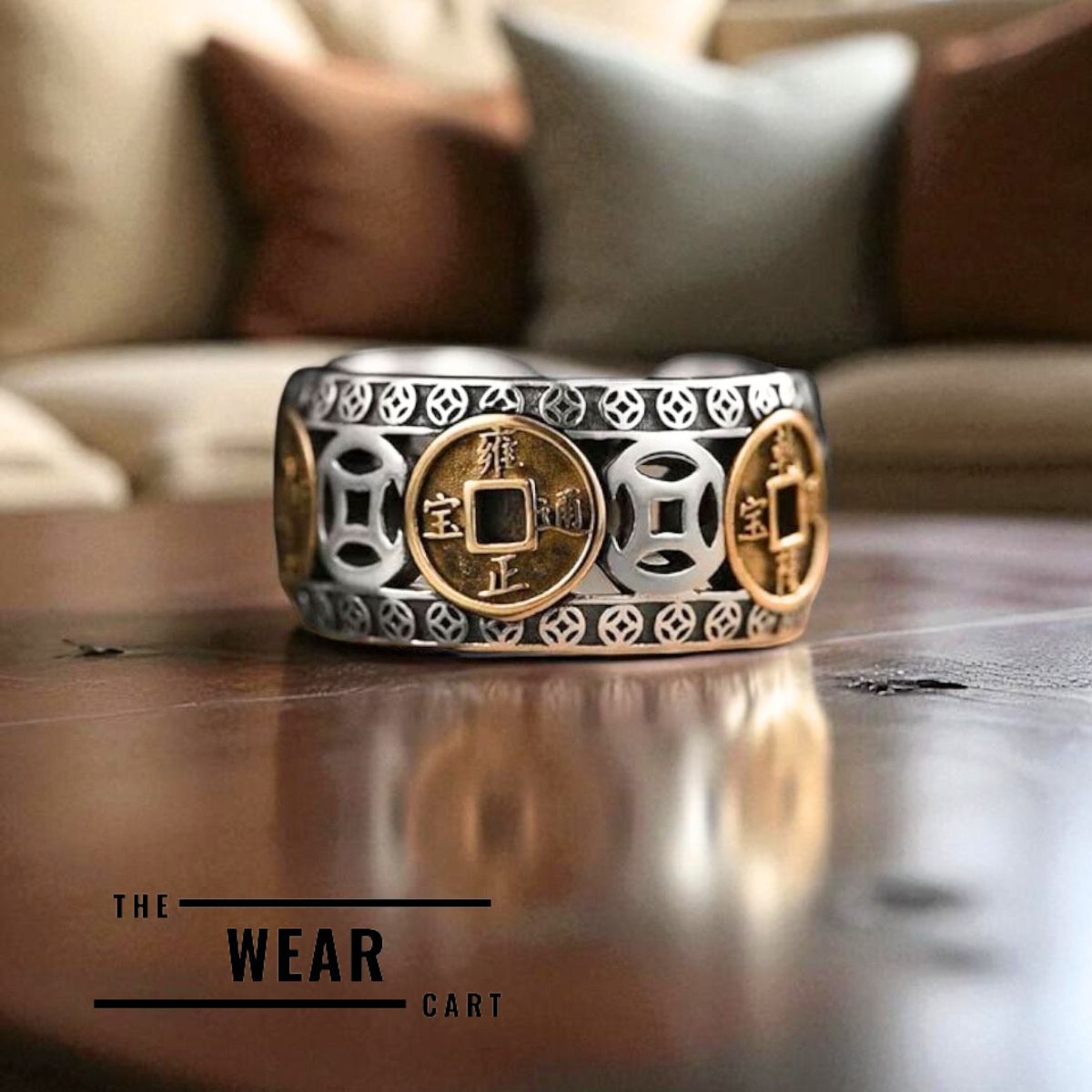 Feng shui Five Emperor Coin Ring – Adjustable