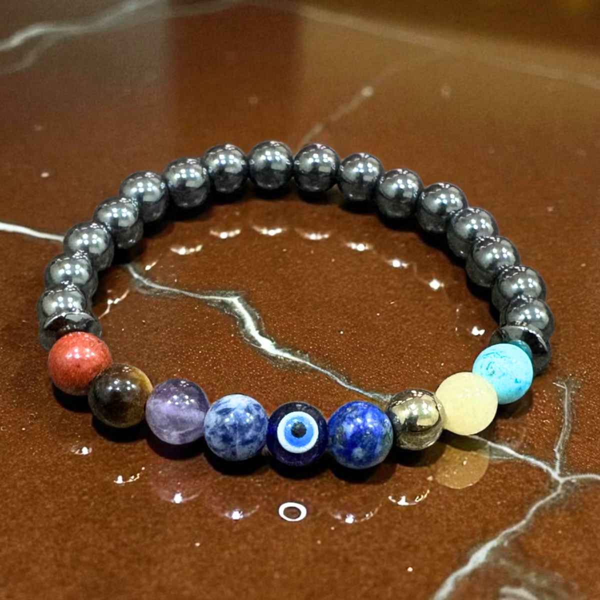 Hematite 7 chakra bracelet