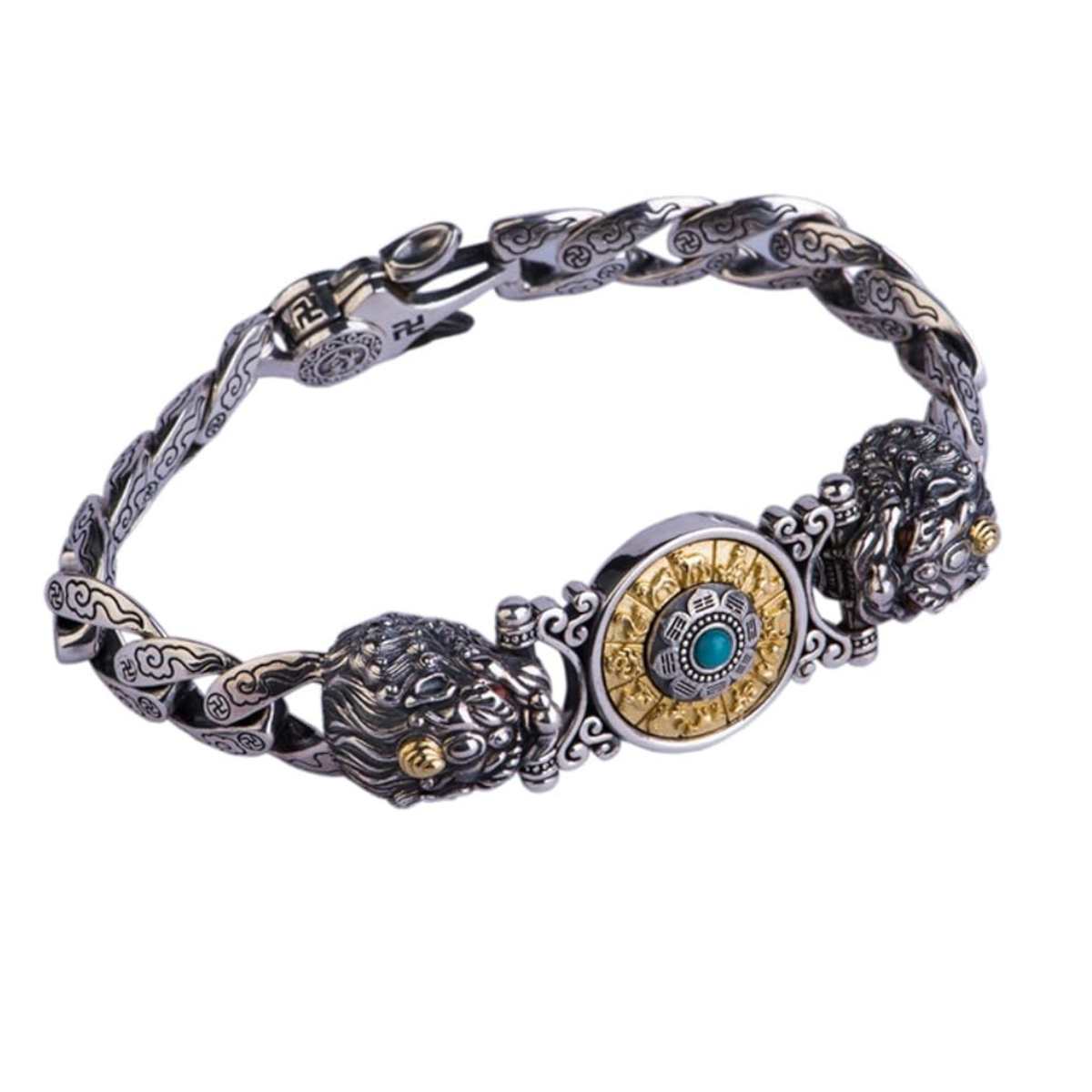 Double Pixiu Chakra Cuban Bracelet