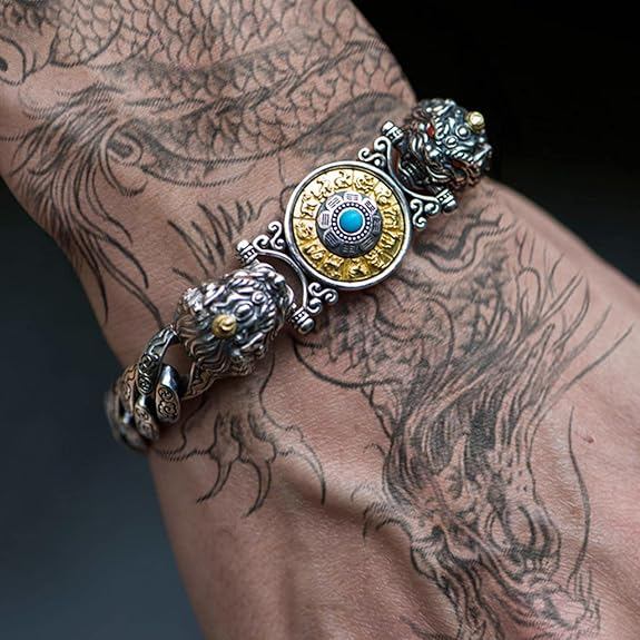 Double Pixiu Chakra Cuban Bracelet