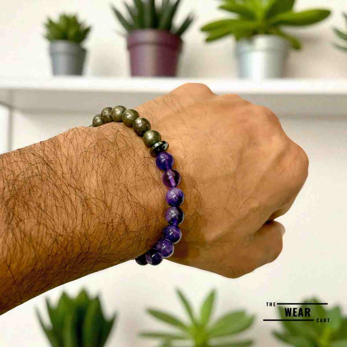 Raw Pyrite amethyst Bracelet