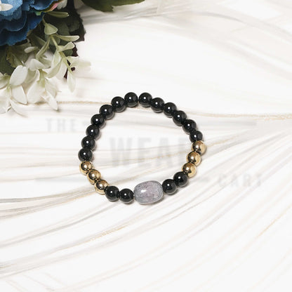 Black Obsidian & Pyrite Money Magnet Bracelet