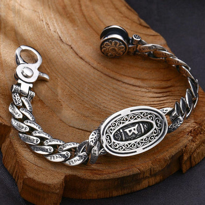 Tibetan Six Mantra Turquoise Dzi Amulet Bracelet