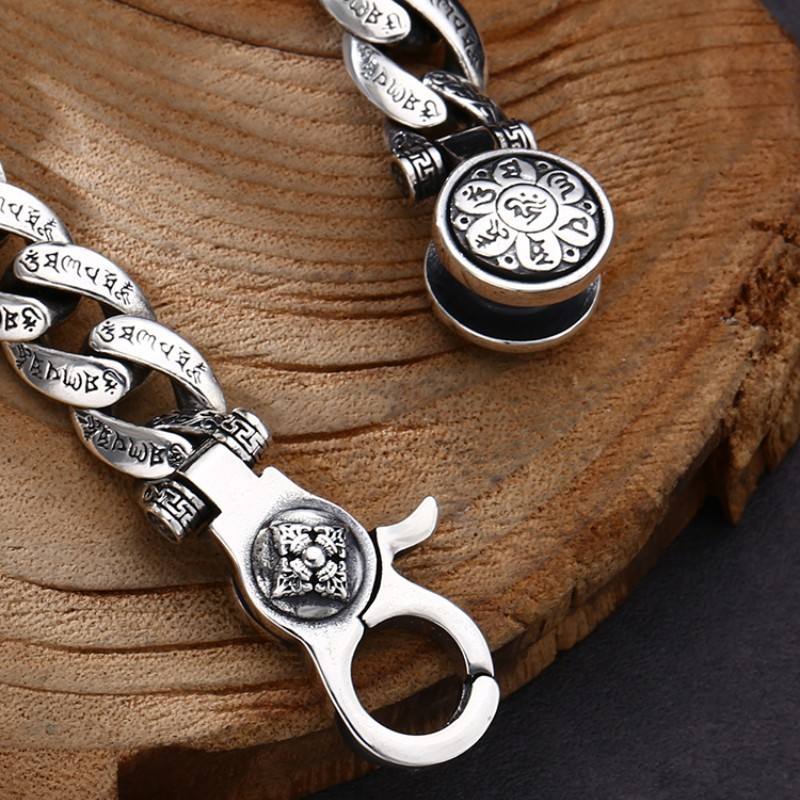 Tibetan Six Mantra Turquoise Dzi Amulet Bracelet