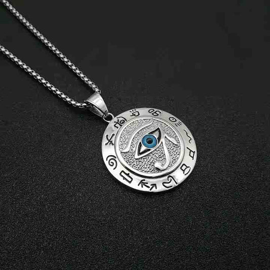 Eye of Horus Protection Necklace Silver Pendant