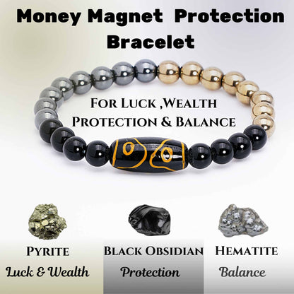 Money Magnet Protection Bracelet ( Three in one stone bracelet )