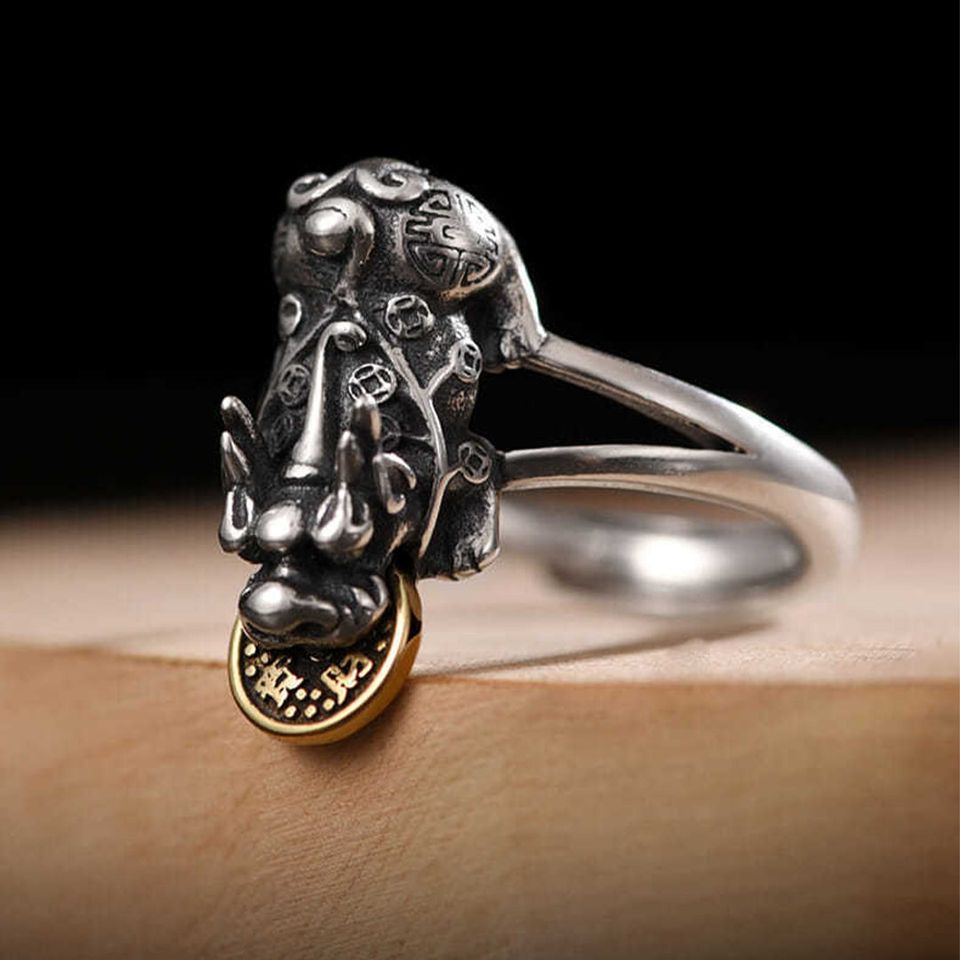 Feng shui Pixiu Lucky Coin Fortune Ring