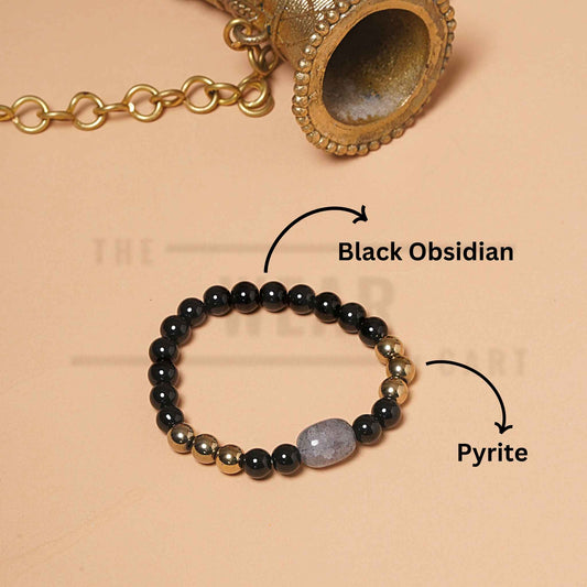 Black Obsidian & Pyrite Money Magnet Bracelet