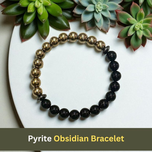 Pyrite obsidian Bracelet