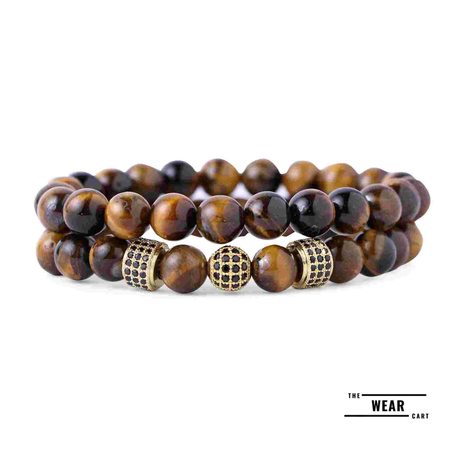 Natural Tiger Eye Stone With Zircon Bracelet