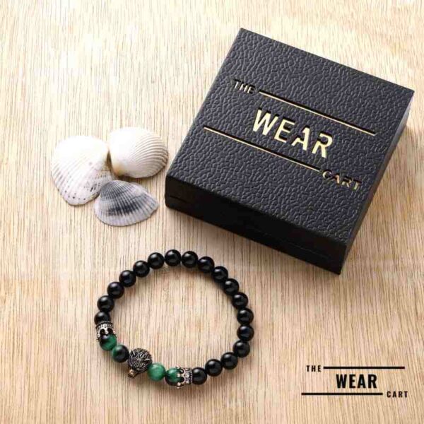 Natural Black Onyx with Green Tiger Eye Stone Bracelet