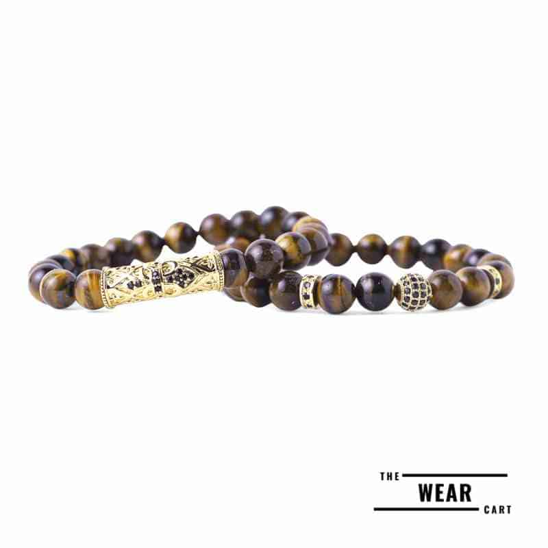 Natural Tiger eye stone charm bracelet