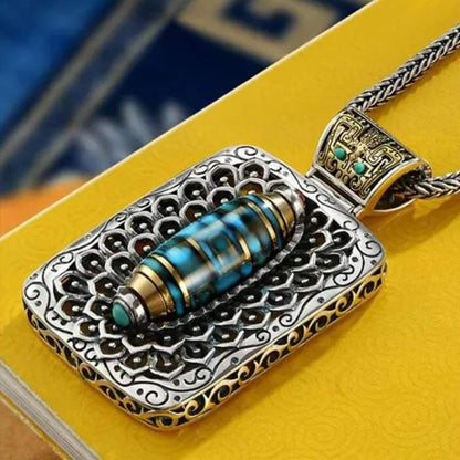 Nine Eye dzi bead Rotatable Pendant