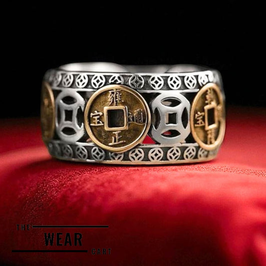 Feng shui Five Emperor Lucky Coin Ring – Adjustable