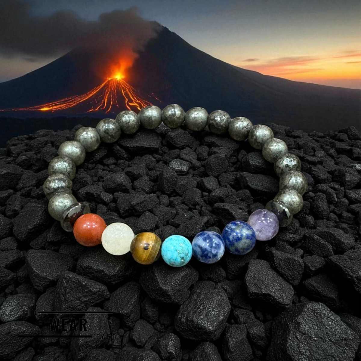 Pyrite 7 Chakra Bracelet
