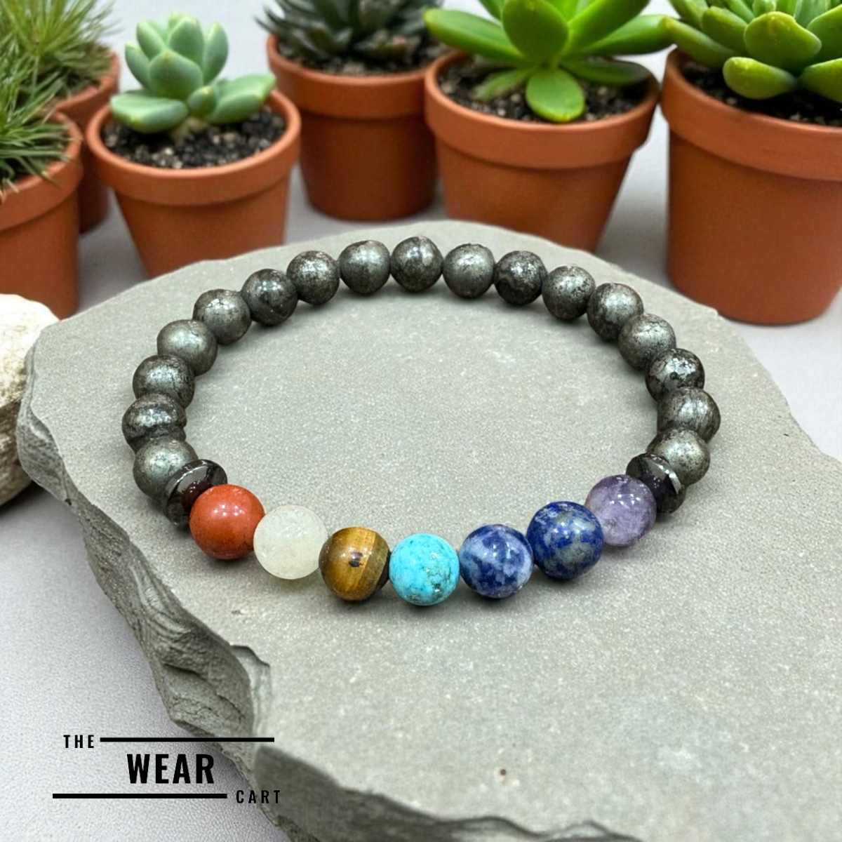 Pyrite 7 Chakra Bracelet