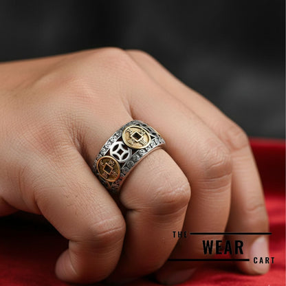 Feng shui Five Emperor Coin Ring – Adjustable