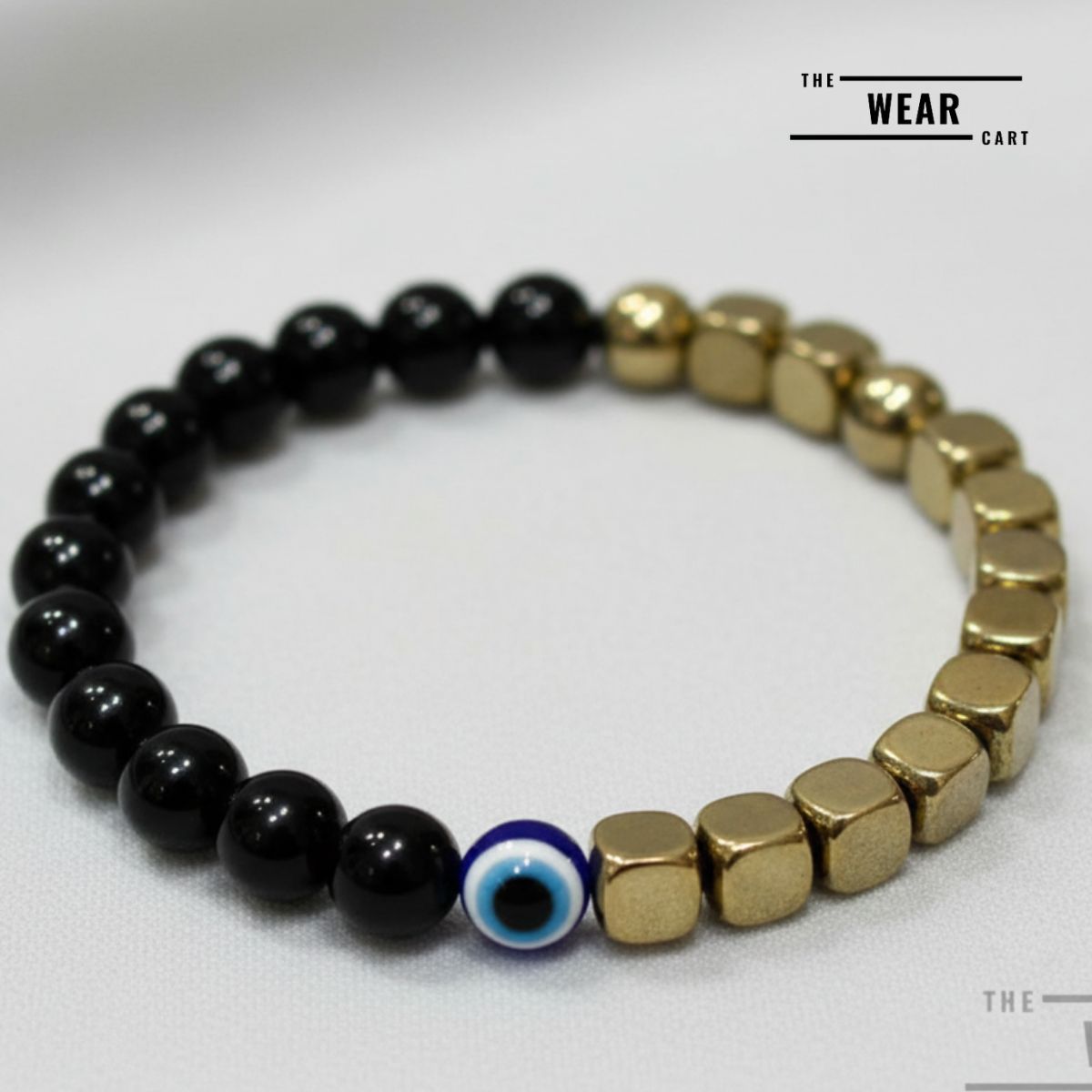 pyrite obsidian evil eye bracelet
