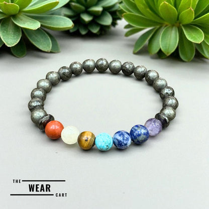 Pyrite 7 Chakra Bracelet