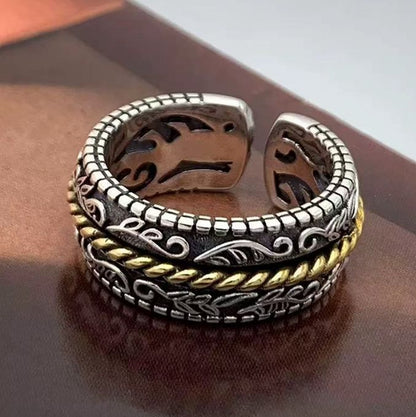 Tang Dynasty Flower Design Adjustable Ring