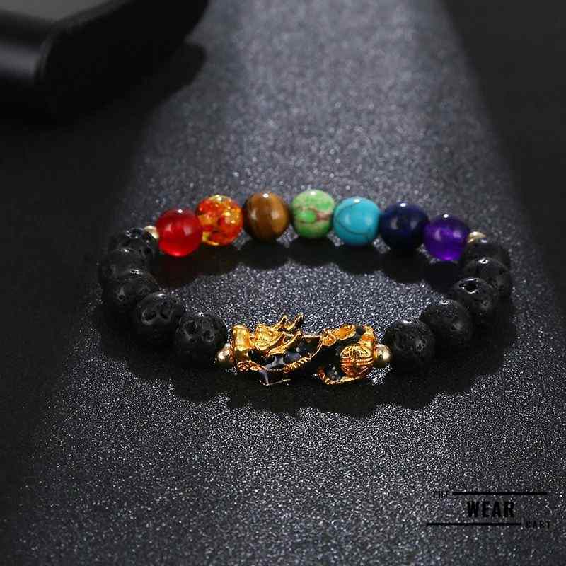 7 Chakra lava Pixiu Wealth Bracelet