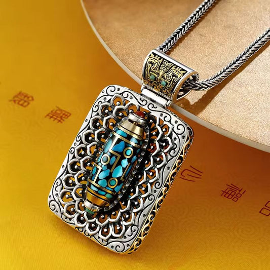 Nine Eye dzi bead Rotatable Pendant