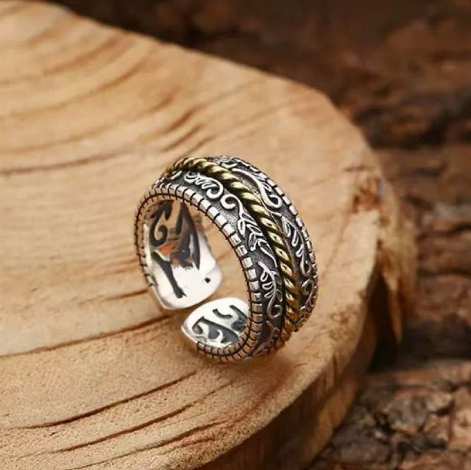 Tang Dynasty Flower Design Adjustable Ring