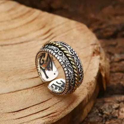 Tang Dynasty Flower Design Adjustable Ring