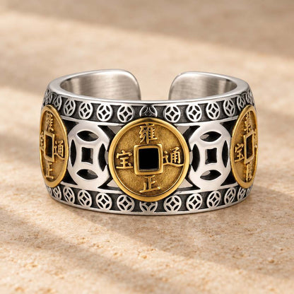 Feng Shui Five Emperor Coin Ring