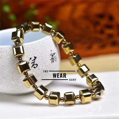 Pyrite Cube Money Magnet Bracelet