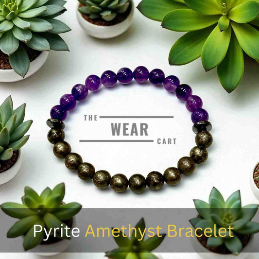 Raw Pyrite amethyst Bracelet