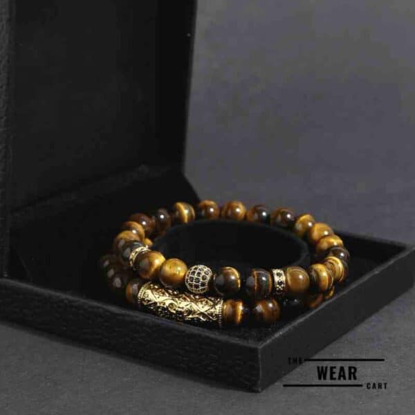 Natural Tiger eye stone charm bracelet